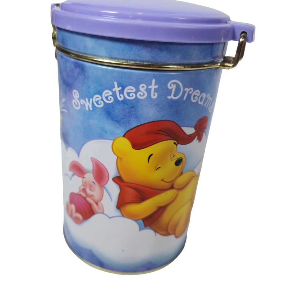 Vintage Disney Winnie the Pooh Piglet Sweetest Dreams Metal Latch Tin Canister